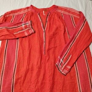 Free People Tunic Women's Medium Boho Festive Cheer Long Sleeve Top Blouse